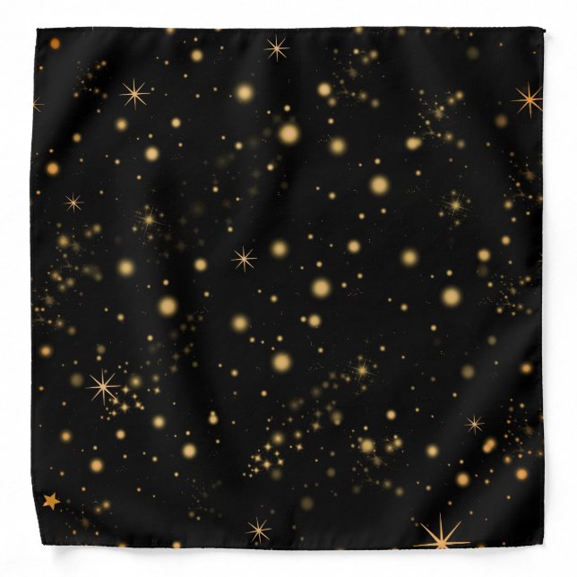 Bright Yellow Stars Night Sky Bandana (Front)