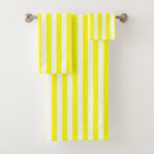 Bright Yellow Stripes Bath Towel Set
