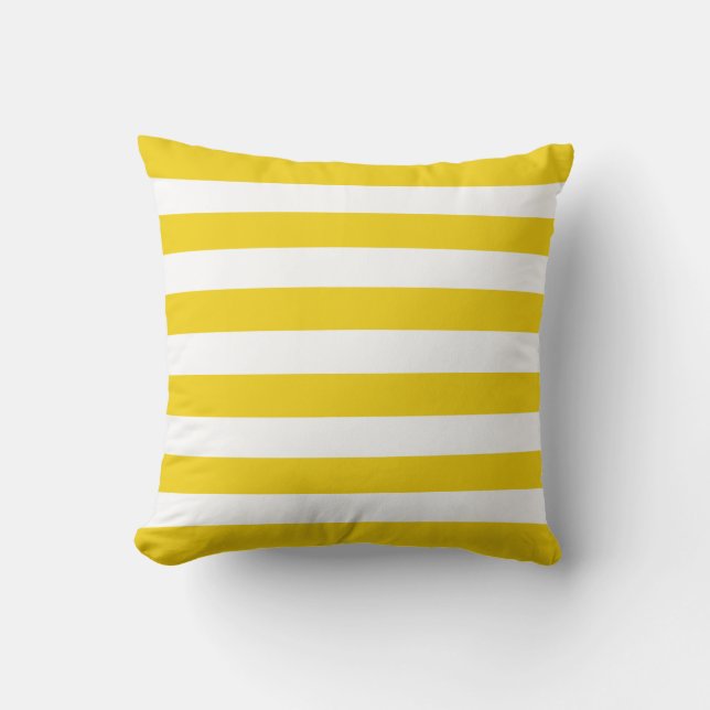 Bright Yellow Stripes Pattern Throw Pillow (Front)