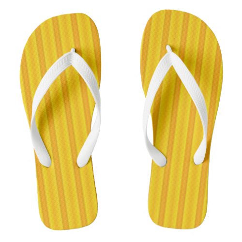 Bright Yellow Stripes Summer Sandals Flip Flops 
