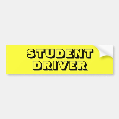 Bright Yellow Student Driver Bumper Sticker