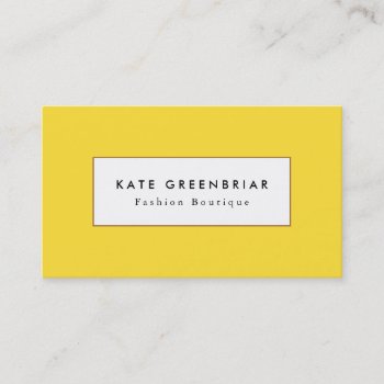 Bright Yellow Stylish Modern Beauty And Fashion Business Card by sm_business_cards at Zazzle