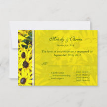 bright yellow summer daisy flowers rsvp wedding