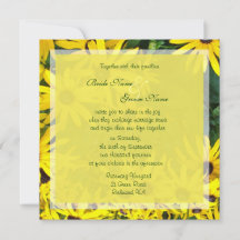 bright yellow summer daisy flowers wedding invites