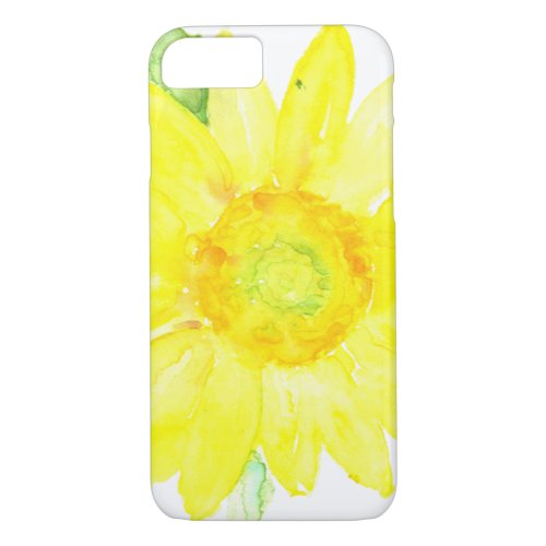 Bright Yellow Summer Sunflower Watercolor iPhone 87 Case