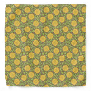 Bright Yellow Summer Sunflowers Bandana