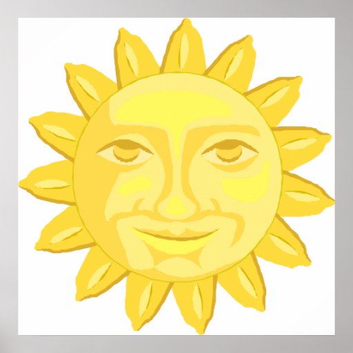 bright yellow sun graphic posters | Zazzle