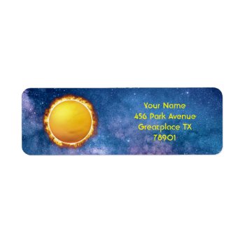 Bright Yellow Sun Our Star With Sunspots Label by HumusInPita at Zazzle