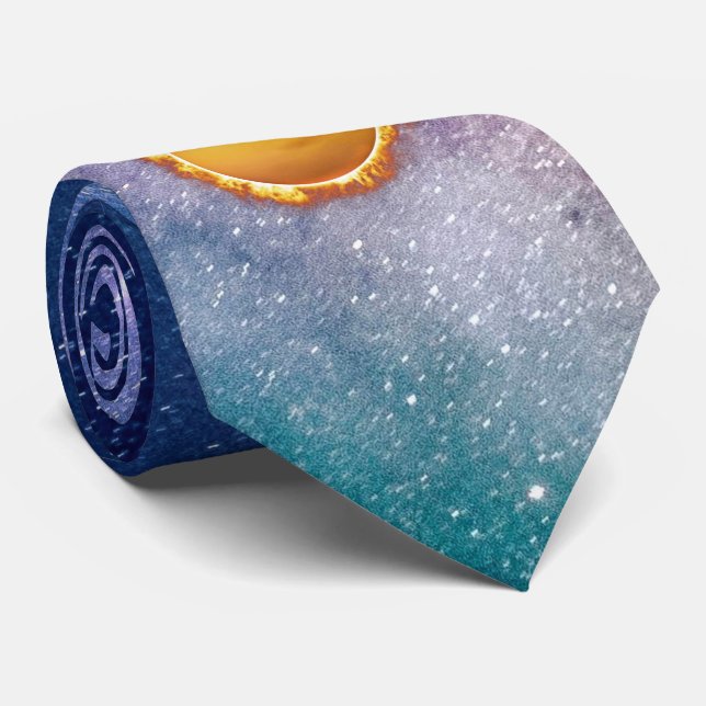 Bright Yellow Sun Our Star With Sunspots Neck Tie (Rolled)