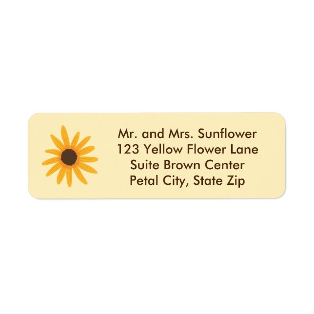 Bright Yellow Sunflower Address Labels (Front)