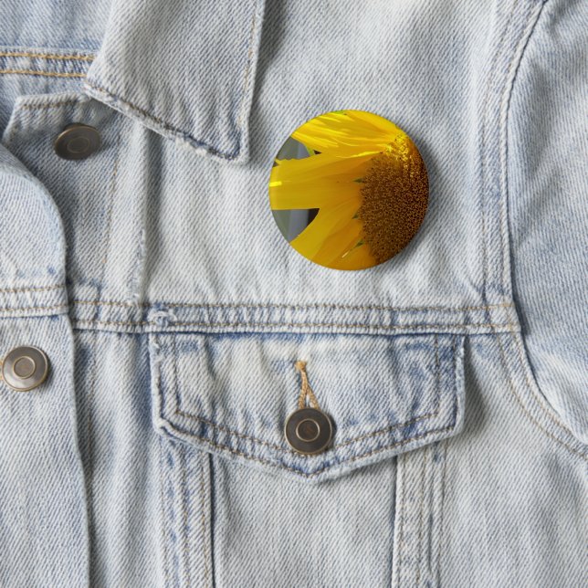 Bright Yellow Sunflower Button (In Situ)