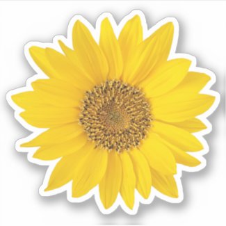 Bright Yellow Sunflower Contour Sticker