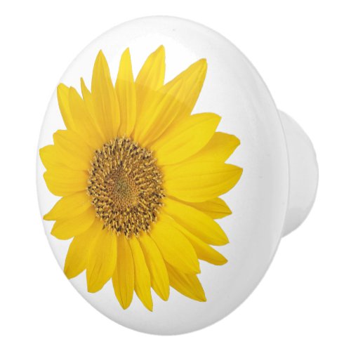 Bright Yellow Sunflower Floral Ceramic Knob