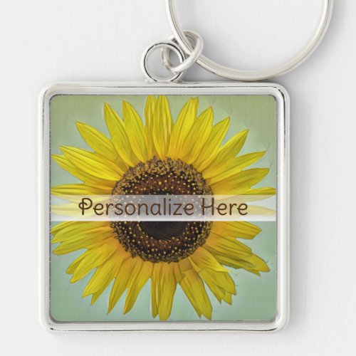 Bright Yellow Sunflower Keychain