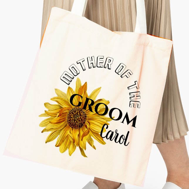 Bright Yellow Sunflower Mother Of Groom Wedding Tote Bag (Creator Uploaded)