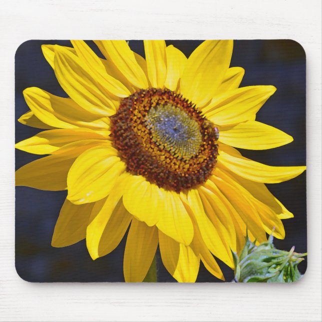 Bright yellow sunflower mouse pad (Front)