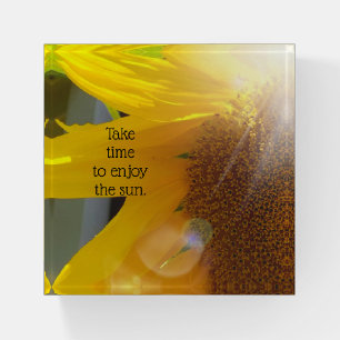 Bright Yellow Sunflower Paperweight