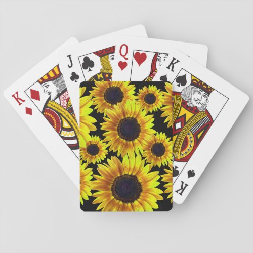 Bright Yellow Sunflower  Poker Cards