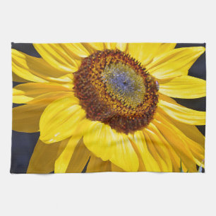 Bright yellow sunflower towel