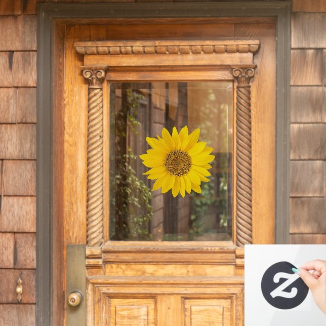 Bright Yellow Sunflower Window Cling (Home Door)