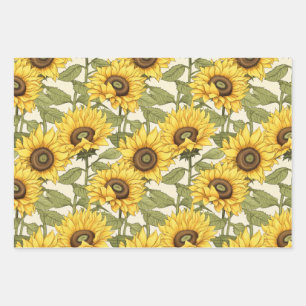 Bright Yellow Sunflower Wrapping Paper Sheets