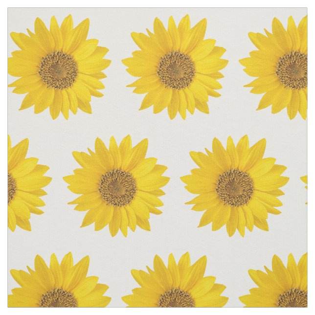Bright Yellow Sunflowers Floral Fabric (Swatch)