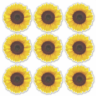Bright Yellow Sunflowers Kiss-Cut Vinyl Stickers