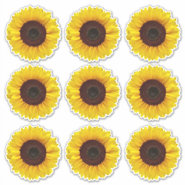 Bright Yellow Sunflowers Kiss-Cut Vinyl Stickers (Front)