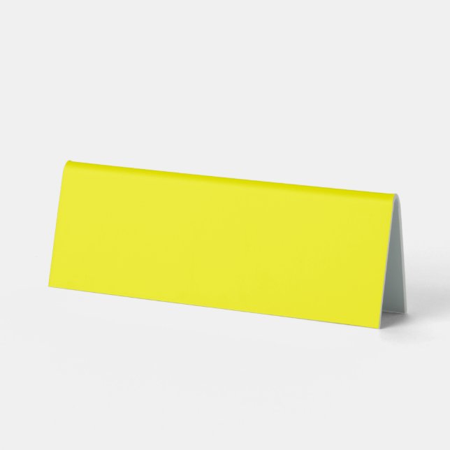 Bright yellow table tent (Front)