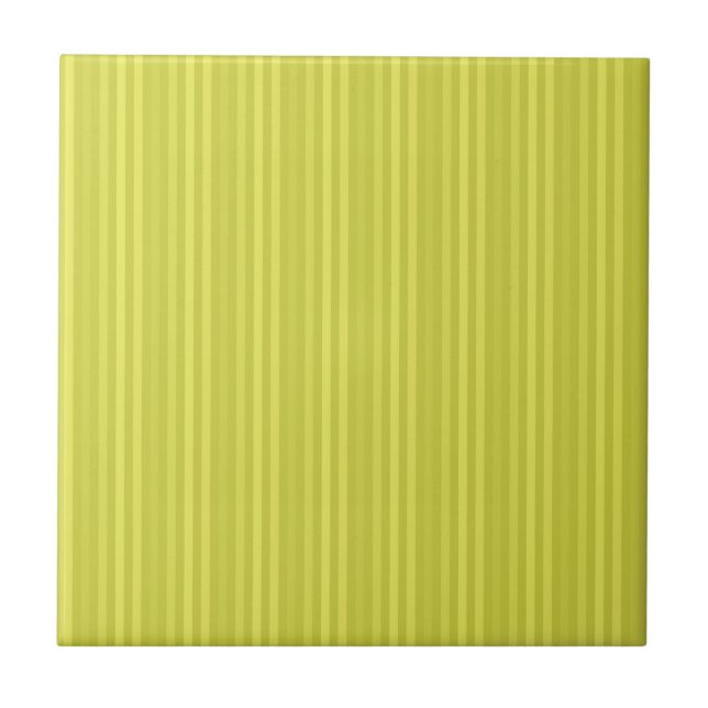 Bright Yellow Vertical Stripes Ceramic Tile (Front)