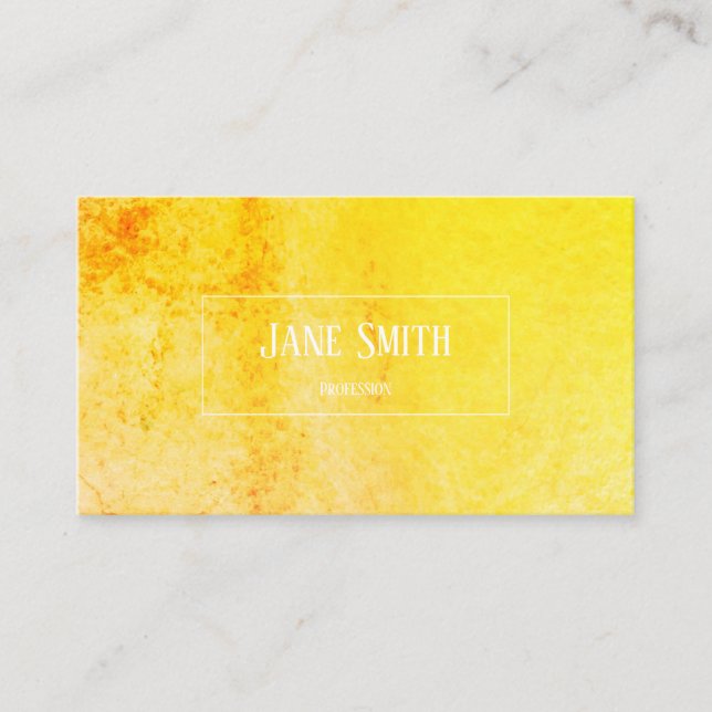 BRIGHT YELLOW WATERCOLOUR BUSINESS CARD (Front)