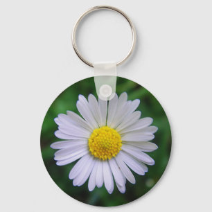 Bright yellow-white daisy keychain