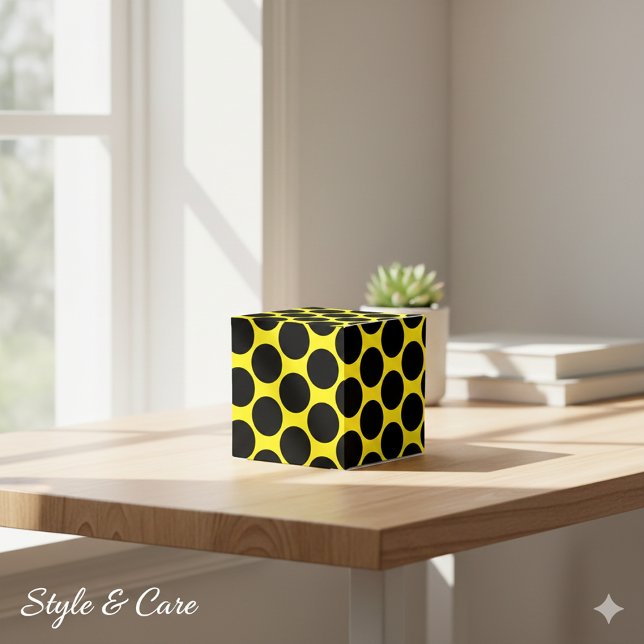 Bright Yellow with Black Dot Style Classic 2x2x2 Favor Boxes (Bright Yellow with Black Dot Style Classic 2x2x2 Favor Boxes)
