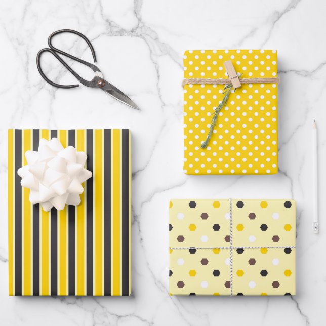 Bright Yellow Wrapping Paper Sheets (Front)