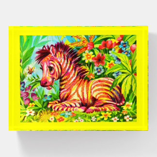 bright zebra paperweight