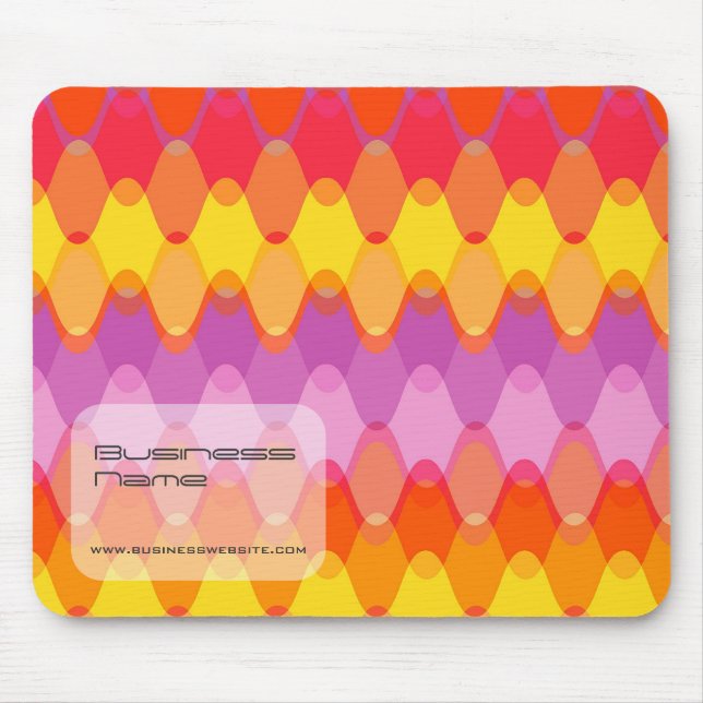 Bright Zig Zag Magenta Waves Mod Abstract Pattern Mouse Pad (Front)