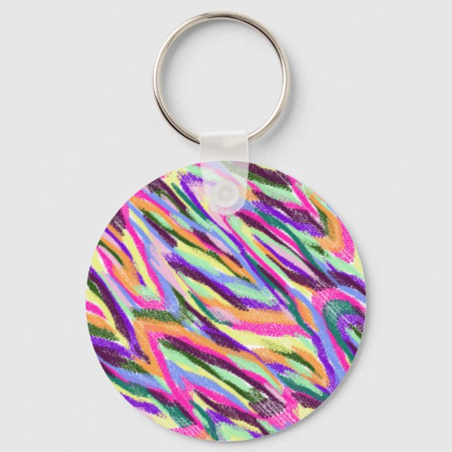 Bright Zig-Zags Keychain (Front)