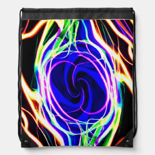 Brighten Up Your Space with Neon Patterns Drawstring Bag