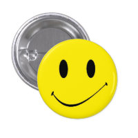 Brighten Your Day ~ Vintage Retro Smiley Face Button