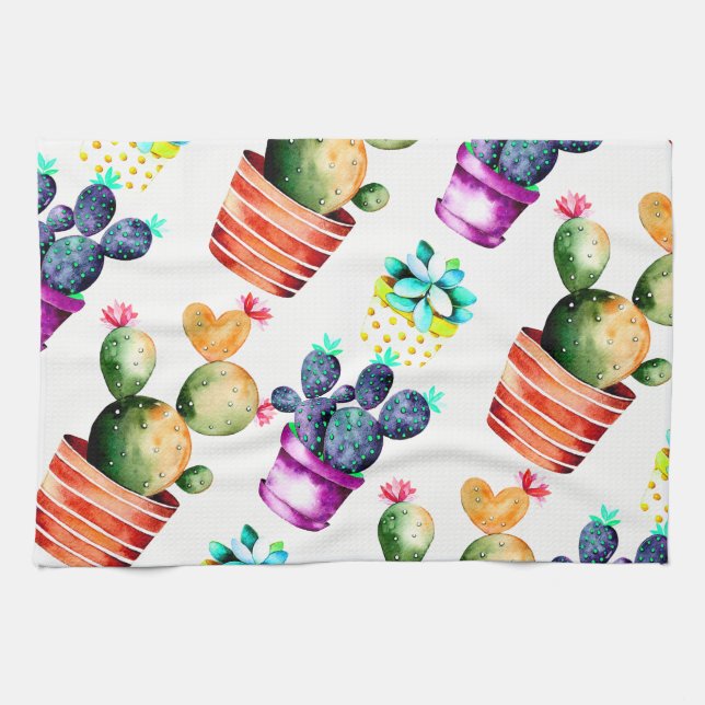 Brighten Your Kitchen with Desert Charm – Cactus Towel (Horizontal)