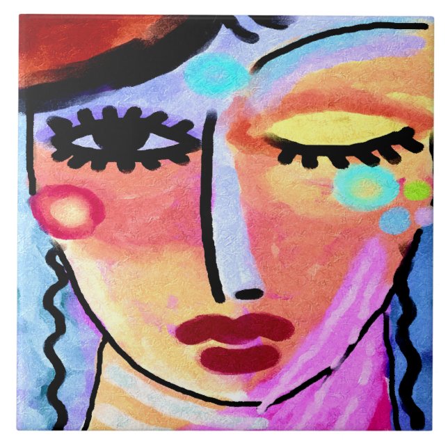 Brighter Days Ahead Abstract Digital Painting Ceramic Tile (Front)