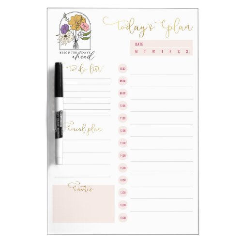 Brighter Days Ahead Daily Planning To Do List   Dry Erase Board