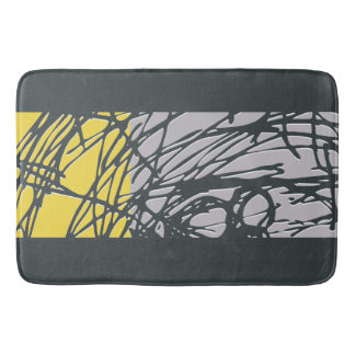 Brighter Nest Abstract Bold Yellow & Gray Bathmat