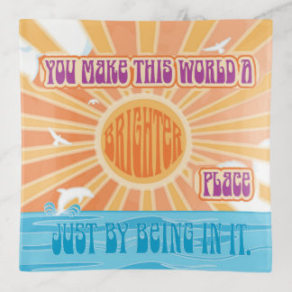 Brighter Place Inspirational Quote Trinket Tray