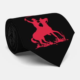 Brighter Red Cowboy on Horse with Whip Tie