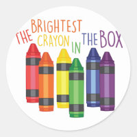Brightest Crayon Classic Round Sticker