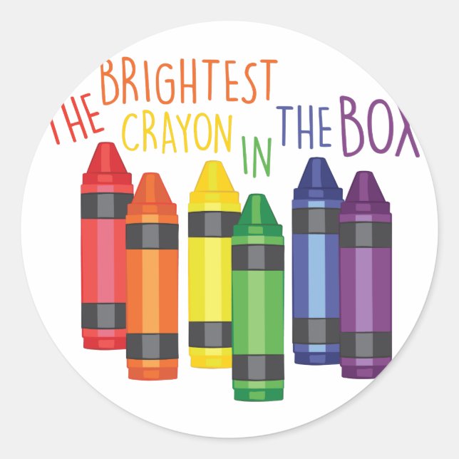 Brightest Crayon Classic Round Sticker (Front)