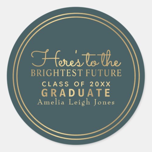 Brightest Future Gold Graduate Envelope Sticker