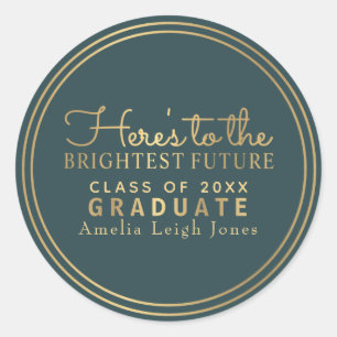 Brightest Future Gold Graduate Envelope Sticker