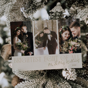 Brightest Light Cream Holiday Wedding Announcement